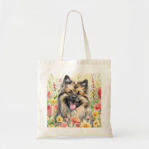 Keeshond-waterverfteken-tas Tote Bag