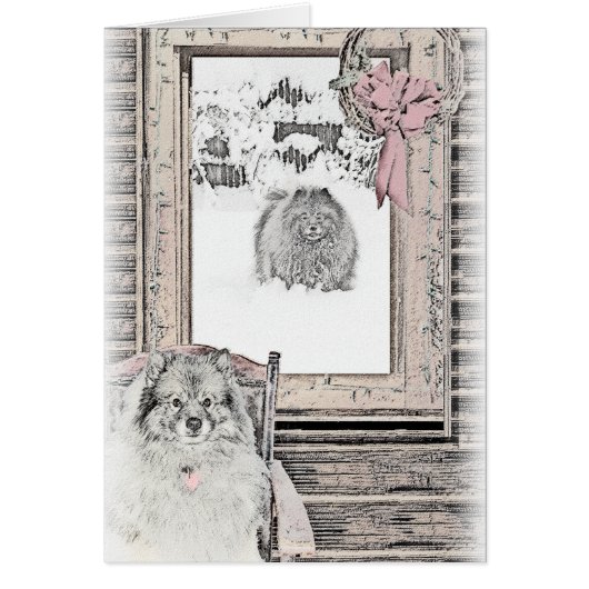 Keeshond Winter Window Paining Art (Voorkant)