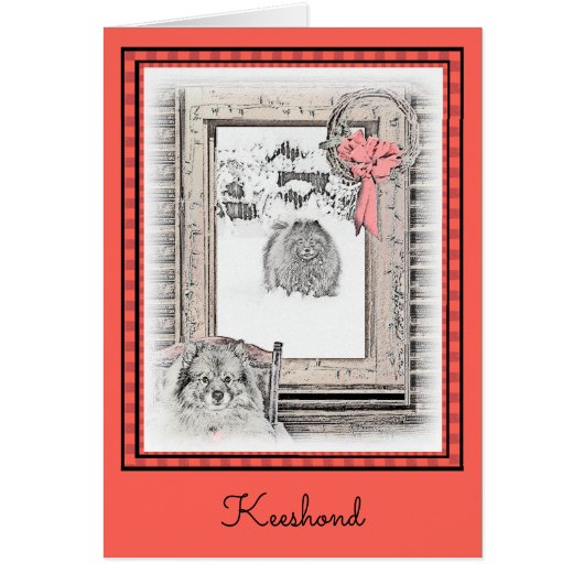 Keeshond Winter Window Paining Art (Voorkant)