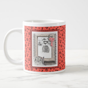 Keeshond Winter Window Paining Art Extra Grote Beker
