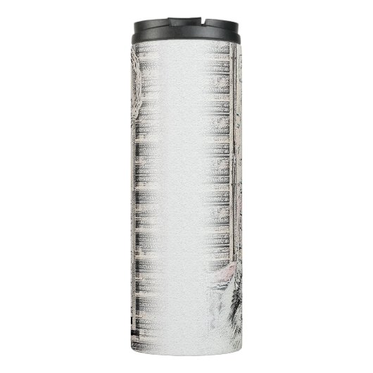 Keeshond Winter Window Paining Art Thermosbeker (Achterkant)