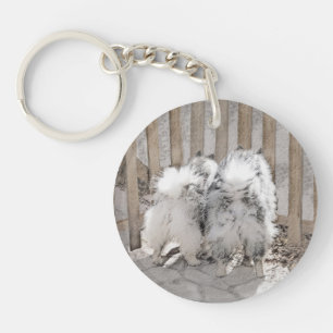 Keeshonden bij de poort Schilderij - Originele Hon Sleutelhanger