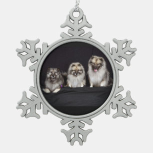 Keeshonden for Keeps Snowflake Pewter Ornament