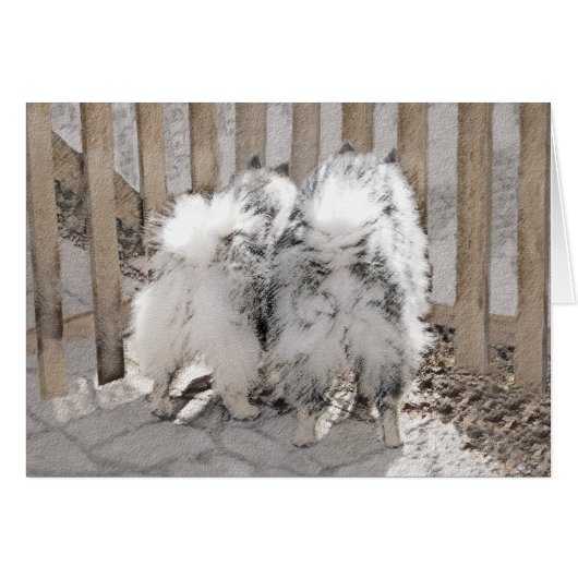 Keeshonds at the Gate Painting - Original Dog Art (Devant horizontal)