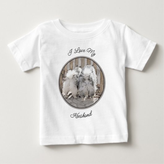 Keeshonds bij het schilderen van de poort - Oorspr (Voorkant)