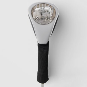 Keeshonds bij het schilderen van de poort - Oorspr Golfheadcover
