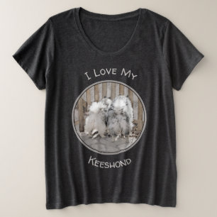 Keeshonds bij het schilderen van de poort - Oorspr Grote Maat T-shirt