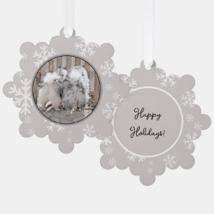 Keeshonds bij het schilderen van de poort - Oorspr Ornament Kaart