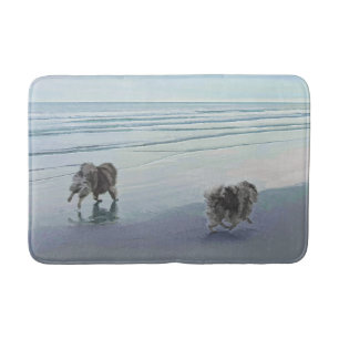 Keeshonds in de Seashore-schilderkunst Badmat