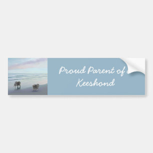 Keeshonds in de Seashore-schilderkunst Bumpersticker