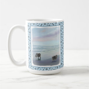 Keeshonds in de Seashore-schilderkunst Koffiemok