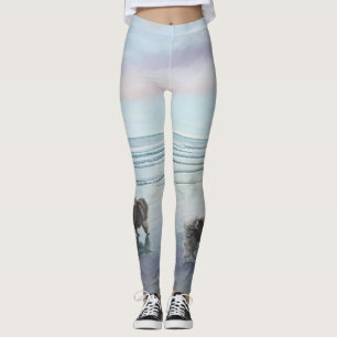 Keeshonds in de Seashore-schilderkunst Leggings