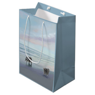 Keeshonds in de Seashore-schilderkunst Medium Cadeauzakje
