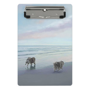 Keeshonds in de Seashore-schilderkunst Mini Klembord