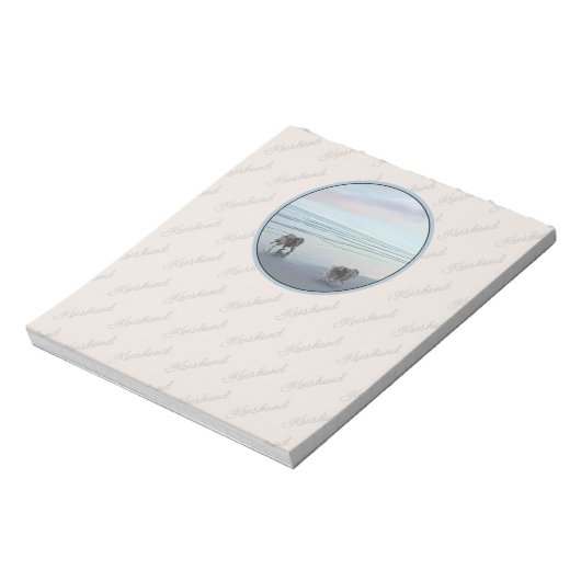 Keeshonds in de Seashore-schilderkunst Notitieblok (Gedraaid)