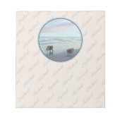 Keeshonds in de Seashore-schilderkunst Notitieblok (Voorkant)