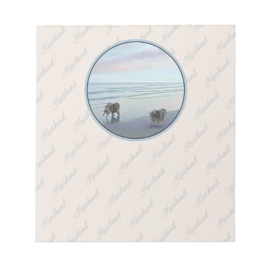 Keeshonds in de Seashore-schilderkunst Notitieblok (Voorkant)