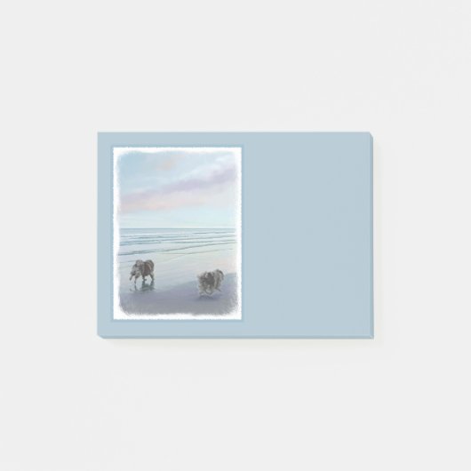 Keeshonds in de Seashore-schilderkunst Post-it® Notes (Voorkant)