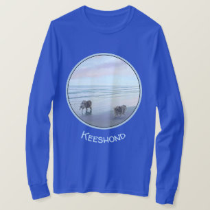 Keeshonds in de Seashore-schilderkunst T-shirt
