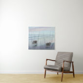 Keeshonds in de Seashore-schilderkunst Wandkleed (In Situ (horizontaal))