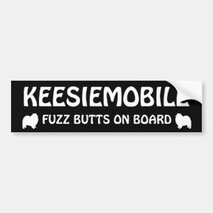 Keesiemobile Fuzz Butts on board Keesdoorn Lover's Bumpersticker