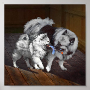Keespap Playtime schilderen - Cute Original Dog Ar Poster