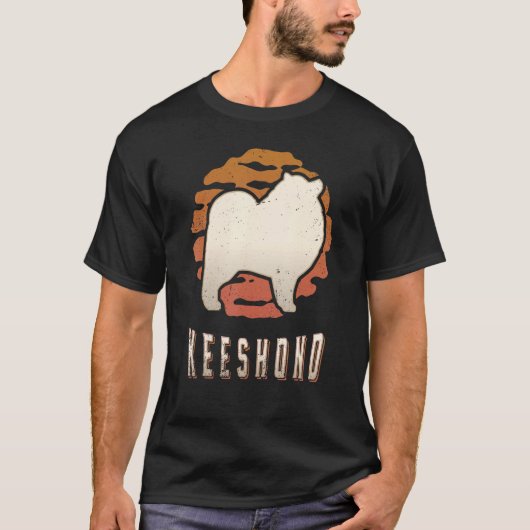 Keespap  Retro Classic Dog Sunset T-shirt (Voorkant)