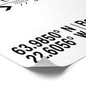 KEF Reykjavik, affiche de l'aéroport d'Islande (Coin)