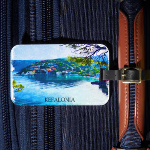 Kefalonia Griekenland Panorama Uitzicht Bagagelabel