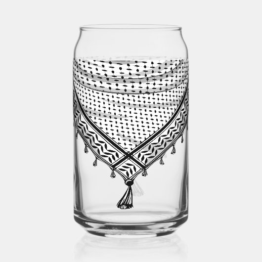 Keffiyeh Palestijnse sjaal Traditionele stof Blikvorm Glas (Voorkant)