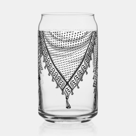 Keffiyeh Palestijnse sjaal Traditionele stof Blikvorm Glas (Voorkant)