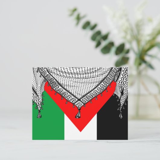 Keffiyeh Palestijnse sjaal Traditionele stof Briefkaart (Staand voorkant)