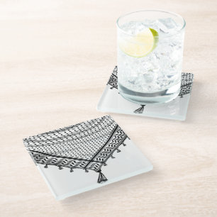 Keffiyeh Palestijnse sjaal Traditionele stof Glazen Onderzetter