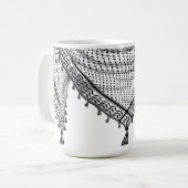 Keffiyeh Palestijnse sjaal Traditionele stof Koffiemok (Voorkant links)