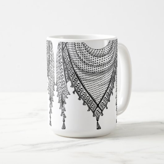 Keffiyeh Palestijnse sjaal Traditionele stof Koffiemok (Voorkant rechts)