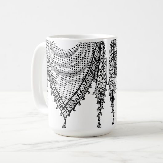 Keffiyeh Palestijnse sjaal Traditionele stof Koffiemok (Voorkant links)