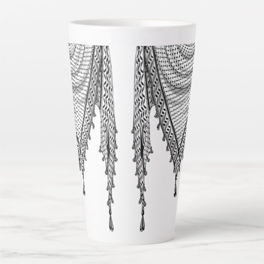 Keffiyeh Palestijnse sjaal Traditionele stof Latte Mok (Voorkant)