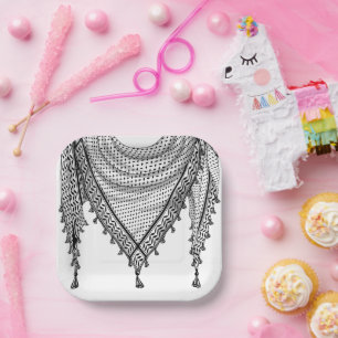 Keffiyeh Palestijnse sjaal Traditionele stof Papieren Bordje