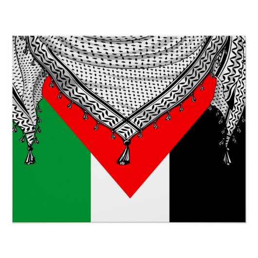 Keffiyeh Palestijnse sjaal Traditionele stof Perfect Poster (Voorkant)