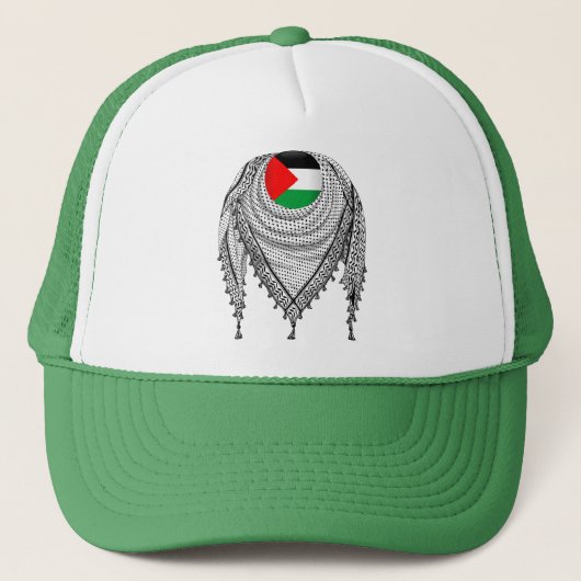 Keffiyeh Palestijnse sjaal Traditionele stof Trucker Pet (Voorkant)
