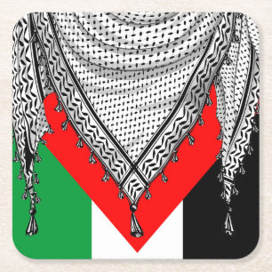 Keffiyeh Palestijnse sjaal Traditionele stof Vierkante Kartonnen Onderzetter