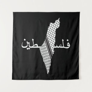 Keffiyeh Palestine Patroon Kaart Wandkleed
