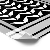 Keffiyeh Palestine Patroon Wit Poster (Hoek)