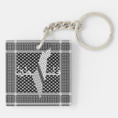 Keffiyeh Palestine Patroon Wit Sleutelhanger (Achterkant)