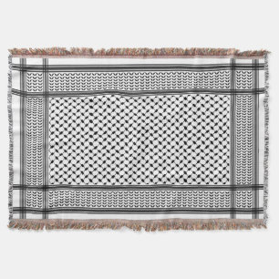 Keffiyeh Palestine Patroon Zwart Deken