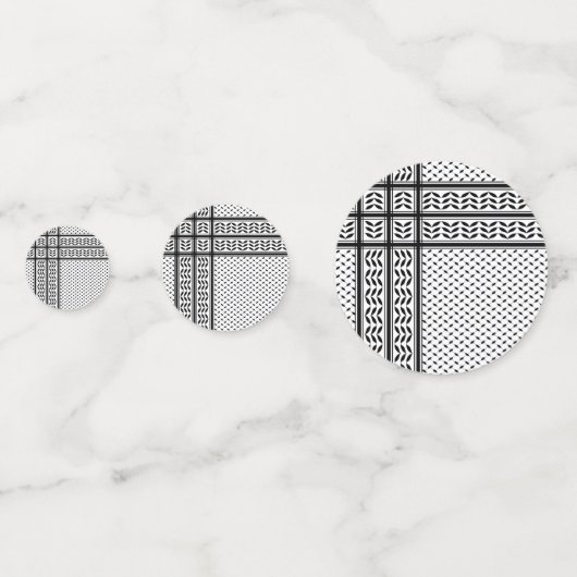 Keffiyeh Symbool van het Palestijnse Verzetspatroo Confetti (Achterkanten)