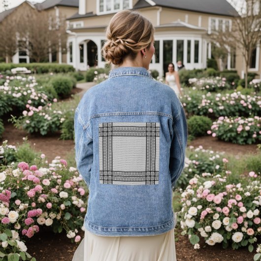 Keffiyeh Symbool van het Palestijnse Verzetspatroo Denim Jacket (Huwelijk Achterkant)