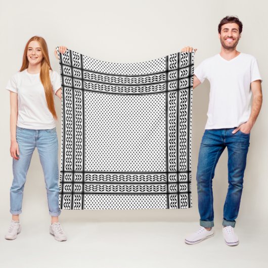 Keffiyeh Symbool van het Palestijnse Verzetspatroo Fleece Deken (In situ)