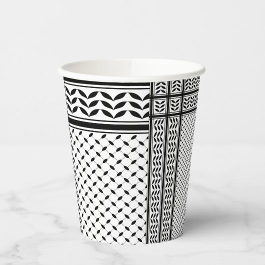 Keffiyeh Symbool van het Palestijnse Verzetspatroo Papieren Bekers (Links)