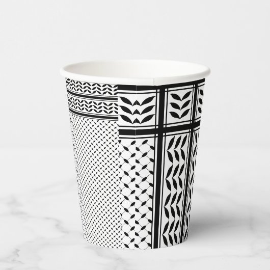 Keffiyeh Symbool van het Palestijnse Verzetspatroo Papieren Bekers (Rechts)